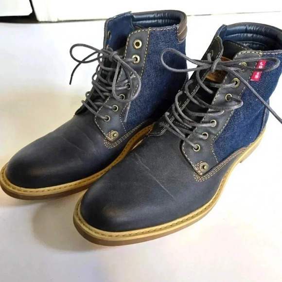 Levi's Other - Levi’s Lakeport denim leather boots Sz 8.5